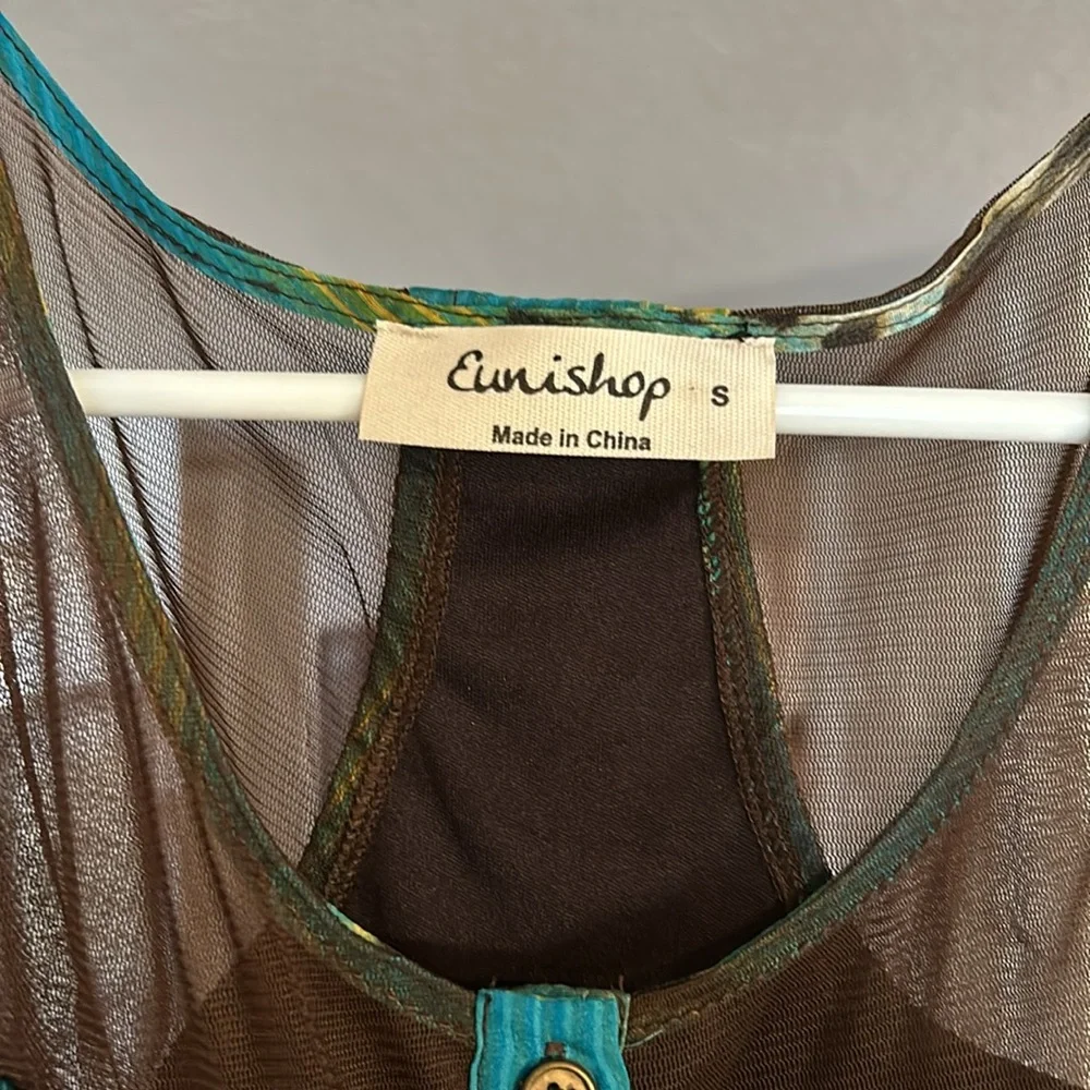 Eunishop Leopard Blue Green dress - Picture 3 of 10